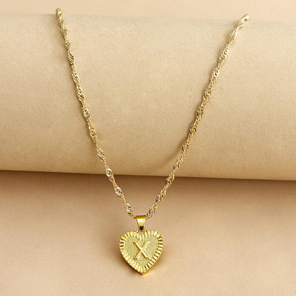 Gold Necklace for Women, Heart Initial Necklace with Engraved Initial – image 24