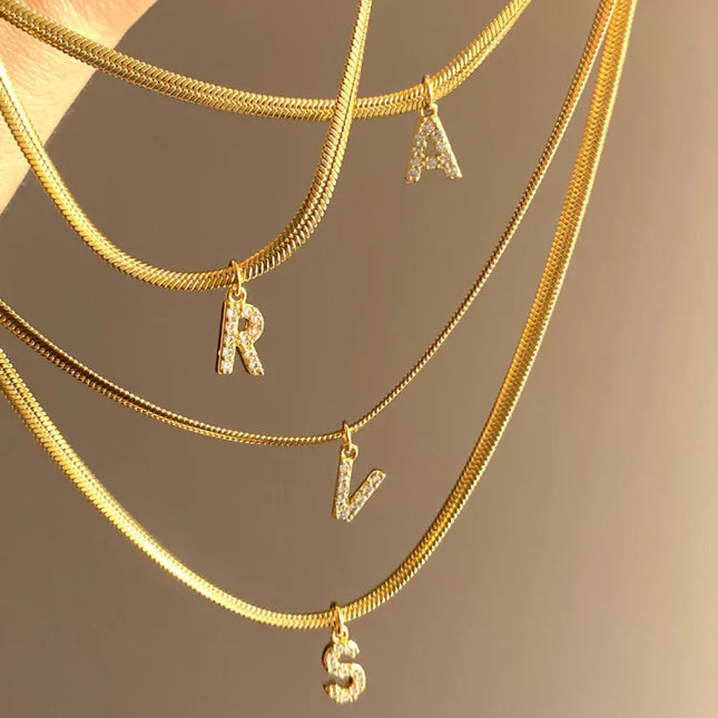 Gold Necklace for Women, Gold Initial Necklace