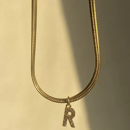 Gold Necklace for Women, Initial Pendant Necklace in Gold Plated Silver