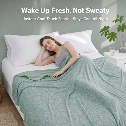 Cool Comfort | Queen Size Cooling Blanket with Q-Max >0.4 Fabric | Lightweight Summer Blanket for Hot Sleepers