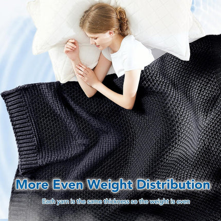 Cozy Comfort | Knitted Weighted Blanket with Cooling Microfiber | All-Season Softness for Ultimate Relaxation