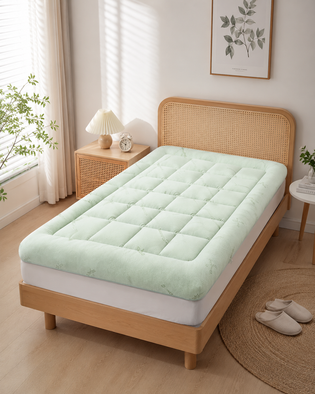 Bamboo | Cooling Mattress Topper with Pillow Top & Deep Pockets for Ultimate Comfort