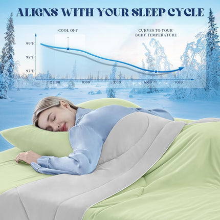 Cooling Comforter | Double-Sided Cooling Blanket for Hot Sleepers | Breathable Ice Fabric for Ultimate Comfort