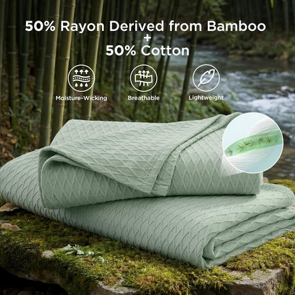 Cozy Comfort | Cooling Bamboo Rayon Blanket for Hot Sleepers | Lightweight & Breathable Summer Throw for Bed and Couch