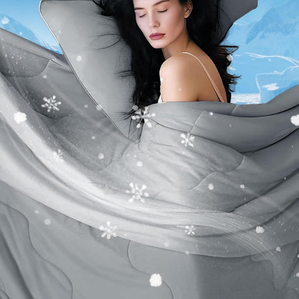 Cooling Comforter Set | Lightweight Cooling Blanket with Cooling Pillowcases | Moisture-Wicking Fabric for Hot Sleepers