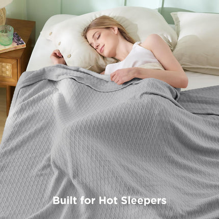 Cozy Comfort | Cooling Bamboo Rayon Blanket for Hot Sleepers | Lightweight & Breathable Summer Throw for Bed and Couch