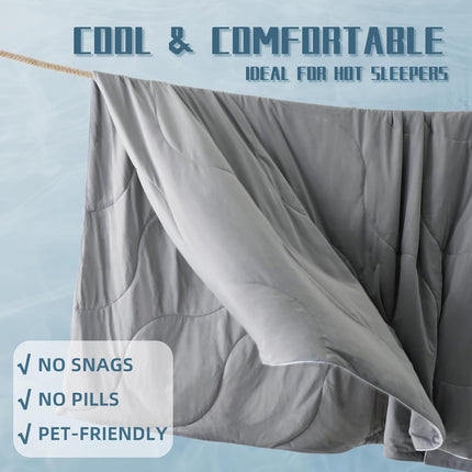 Cooling Comforter Set | Lightweight Cooling Blanket with Cooling Pillowcases | Moisture-Wicking Fabric for Hot Sleepers