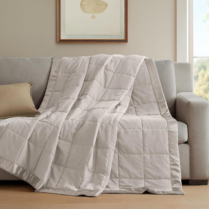 Windom Collection | Down Alternative Blanket with Moisture-Wicking Treatment | Lightweight & Soft Bed Cover for All Seasons, Satin Trim