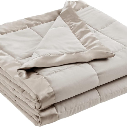Windom Collection | Down Alternative Blanket with Moisture-Wicking Treatment | Lightweight & Soft Bed Cover for All Seasons, Satin Trim