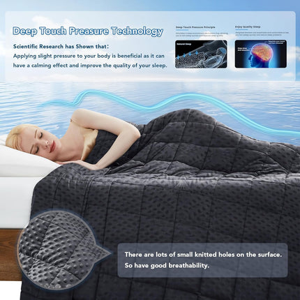 Cozy Comfort | Dots Weighted Blanket with Cooling Microfiber | All-Season Softness for Ultimate Relaxation