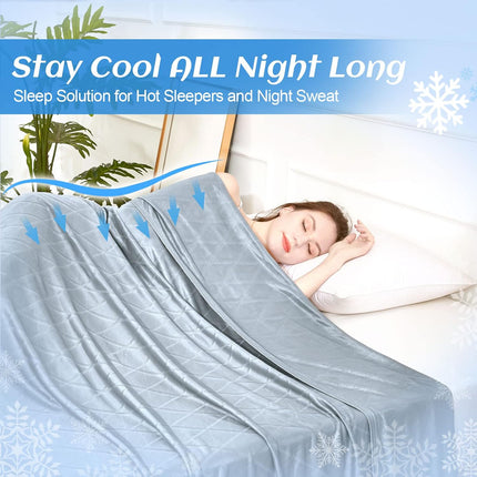 Cool Comfort | Direct Cooling Throw Blanket for Hot Sleepers with Double-Sided Cold Effect | Lightweight & Breathable Summer Blanket for Night Sweats
