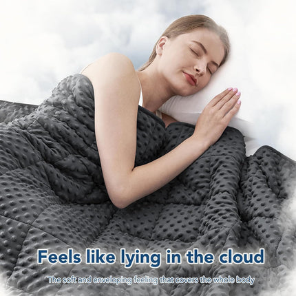 Cozy Comfort | Dots Weighted Blanket with Cooling Microfiber | All-Season Softness for Ultimate Relaxation