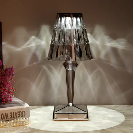 Sparkling Crystal Lamp with Touch-Sensitive Control | Elegant Rechargeable Table Light for Glamorous Ambiance