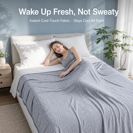 Cool Comfort | Queen Size Cooling Blanket with Q-Max >0.4 Fabric | Lightweight Summer Blanket for Hot Sleepers