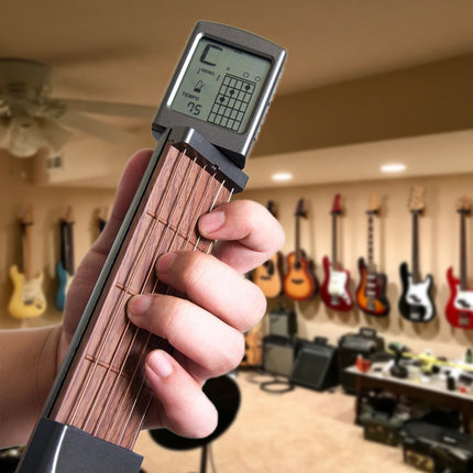 Guitar Chord Trainer with Metronome, Pocket Guitar Practice Tool with Steel Strings, Portable Guitar Accessories
