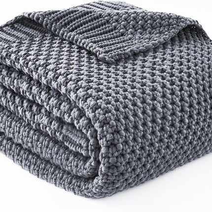 Cozy Comfort | Knitted Weighted Blanket with Cooling Microfiber | All-Season Softness for Ultimate Relaxation