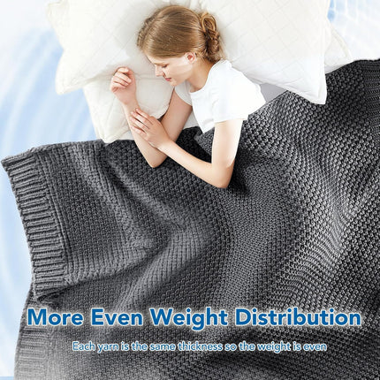 Cozy Comfort | Knitted Weighted Blanket with Cooling Microfiber | All-Season Softness for Ultimate Relaxation
