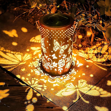 Solar Pattern Lantern with Intricate Design | Weather-Resistant Illumination for Outdoor and Indoor Decor