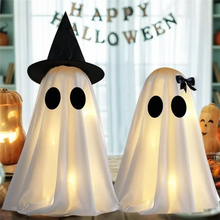 Halloween Ghost Figurine Set 2 Piece, Ghost Decorations for Shelf