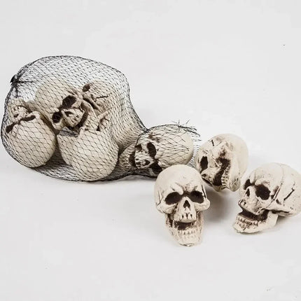 Mini Skeleton Skulls 10 Pack, Halloween Skull Decorations for Tabletop, Skeleton Heads for Halloween Skeleton Decor