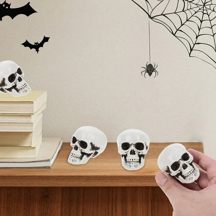 Mini Skeleton Skulls 10 Pack, Halloween Skull Decorations for Tabletop