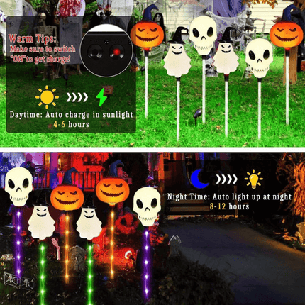 Halloween Outdoor Solar Lights 6 Pack, Outdoor Halloween Decor
