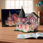 Halloween Building Block Set 1349 Piece, Block Building Set with LED Lights, Light Up Building Block Toy for Display