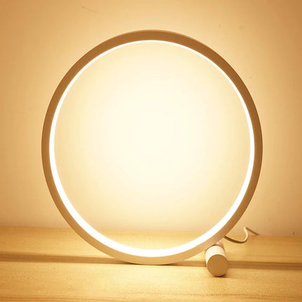 Dimmable LED Nightstand Lamp with Halo Ring Design | Minimalist Home Decor for Cozy Lighting