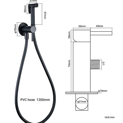 Toilet Sprayer, Brass Handheld Bidet Sprayer with Hose – image 6