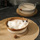 Cat Beds for Indoor Cats, Pet Bed with High Sides and Knotted Ball Toy