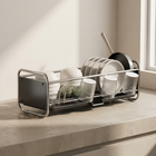 Dish Drying Rack Compact, Countertop Dish Rack, Dish Drainer with Chopstick Holder, Kitchen Storage, Kitchen Accessories