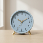 Silent Analog Clock, Modern Table Clock for Bookshelf Decor, Battery Operated Desk Clock, Minimalist Desk Accessories