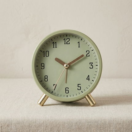 Silent Analog Clock, Modern Table Clock for Bookshelf Decor