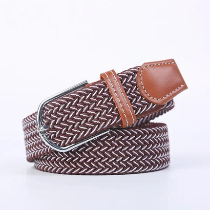 Stretch Belt, Elastic Fabric Belt with Metal Buckle, One Size Casual Stretchy Belt for Everyday Outfits