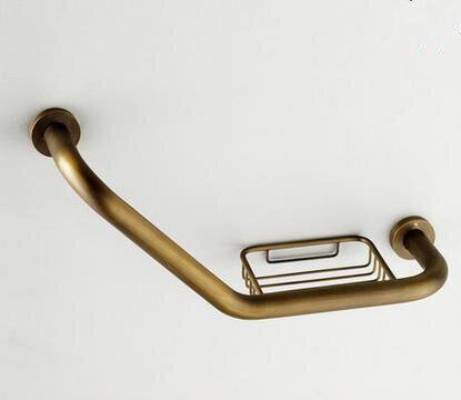 Brass Bathtub Grab Bar, Bathroom Safety Bar with Optional Soap Holder – image 4