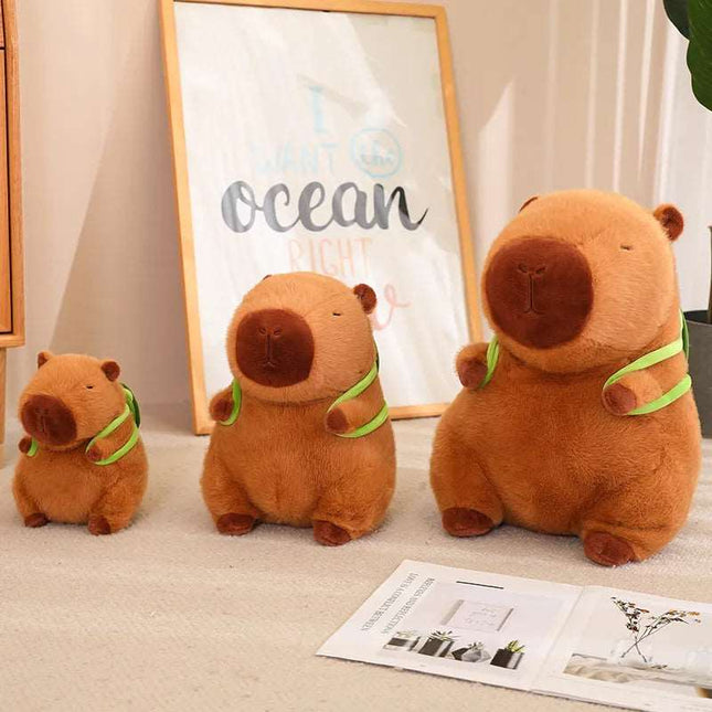 Capybara Plushie, Stuffed Animal with Turtle Backpack