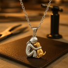 Gold Necklace for Women and Men, Dog and Cat Charm Necklace, 14K Gold Plated Pendant Necklace, Pet Lover Gift for Her