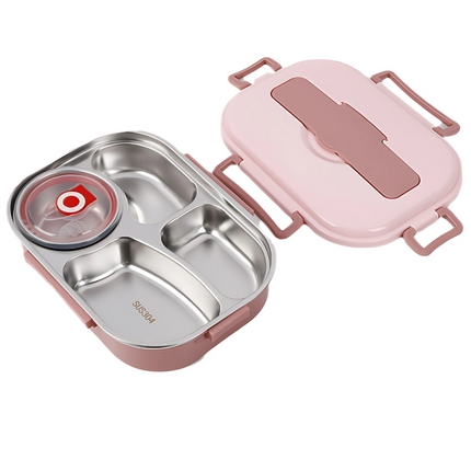 Stainless Steel Bento Lunch Box, Bento Box with 3 or 4 Compartments and Soup Bowl – image 6