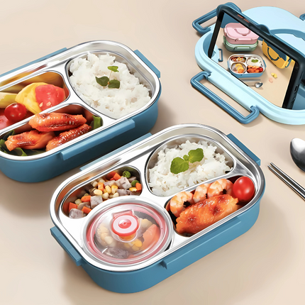 Stainless Steel Bento Lunch Box, Bento Box with 3 or 4 Compartments and Soup Bowl – image 12
