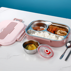 Pink / 3 Compartments with Soup Bowl