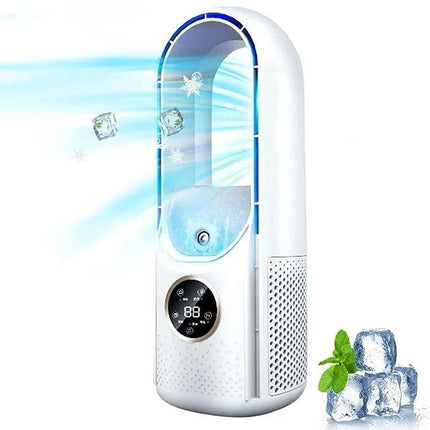 Portable Air Cooler, Bladeless Fan with Cooling Modes