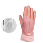 Winter Gloves for Women with Wool Lining, Pink Touchscreen Gloves, Windproof Warm Gloves for Cold Weather