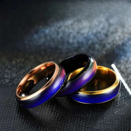 Mood Rings for Women and Men, Stainless Steel Mood Ring that Changes Color, Fashion Jewelry Gift for Her