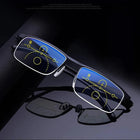 Blue Light Glasses, Progressive Reading Glasses with UV Protection, Photochromic Anti Glare Glasses for Driving