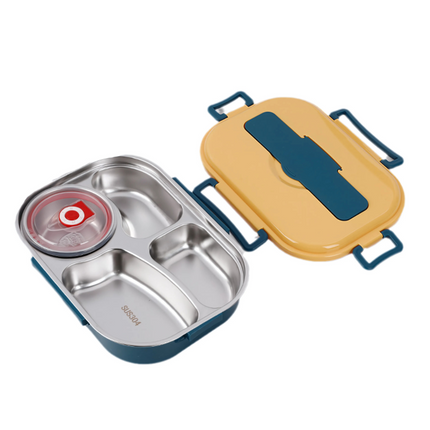 Stainless Steel Bento Lunch Box, Bento Box with 3 or 4 Compartments and Soup Bowl