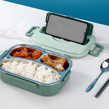 Stainless Steel Bento Lunch Box, Bento Box with 3 or 4 Compartments and Soup Bowl – image 10