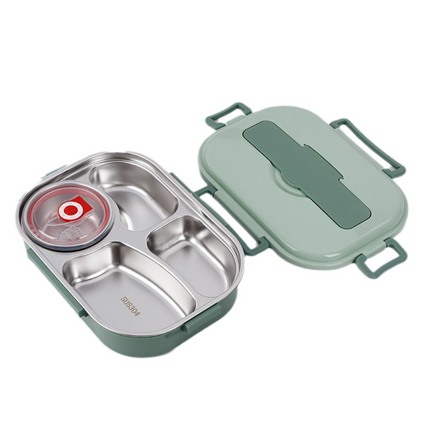 Stainless Steel Bento Lunch Box, Bento Box with 3 or 4 Compartments and Soup Bowl – image 4
