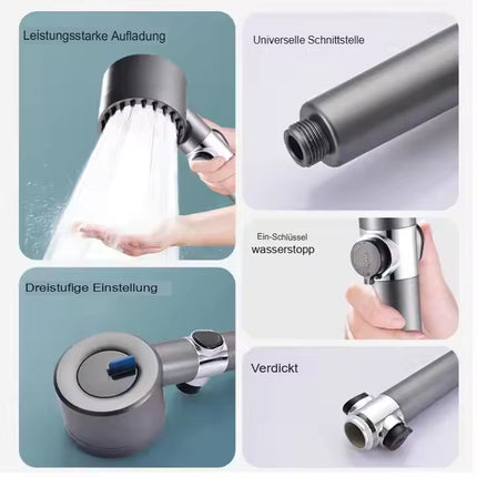 High Pressure Shower Head with Filter, 3 Mode Rain Shower Head – image 4