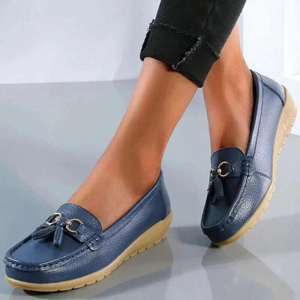 Womens Loafers, Leather Loafers for Women with Cushioned Insole, Womens Flats, Womens Slip On Shoes, Comfort Shoes