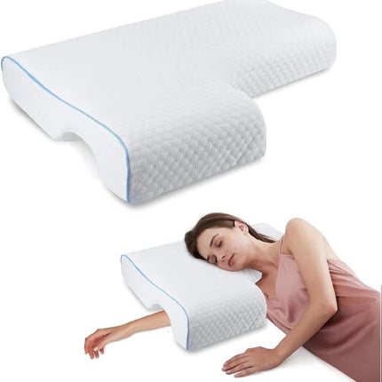 Memory Foam Pillow for Couples, L Shaped Bed Pillow with Washable Cover – image 9
